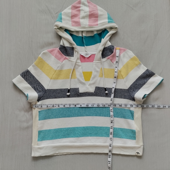 SPLENDID x GRAY MALIN Shoreline striped Misses size S short sleeve hoodie - Picture 5 of 6